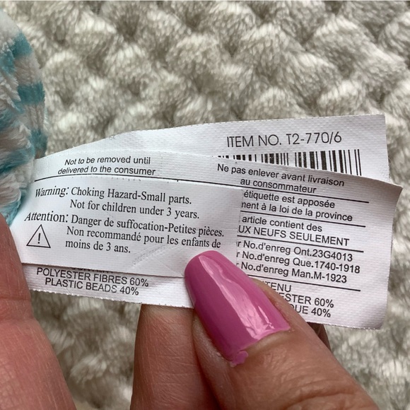 Loblaws Plush Long Leg Bunny Rabbit Striped Outfit with Slippers Stuffed Animal - Picture 9 of 12